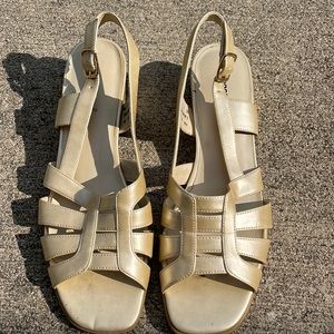 Gold slip on heels